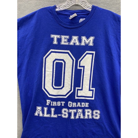 Port & Company Graphic T-Shirt Mens Size X-Large Blue TEAM First Grade ALL-Stars - Picture 2 of 14